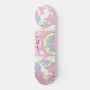 Rainbow Roze Unicorn Skateboard