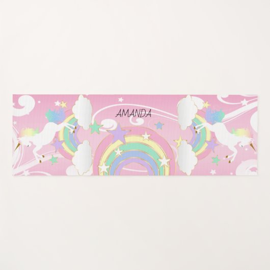 Rainbow Roze Unicorn Yogamat (Voorkant (horizontaal))