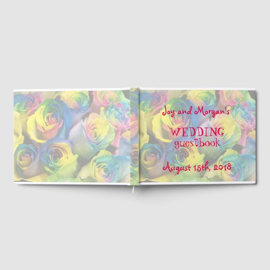 Rainbow Rozen bruiloft gastenboek (Volledig)