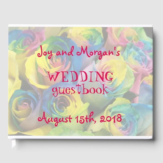 Rainbow Rozen bruiloft gastenboek (Voorkant)