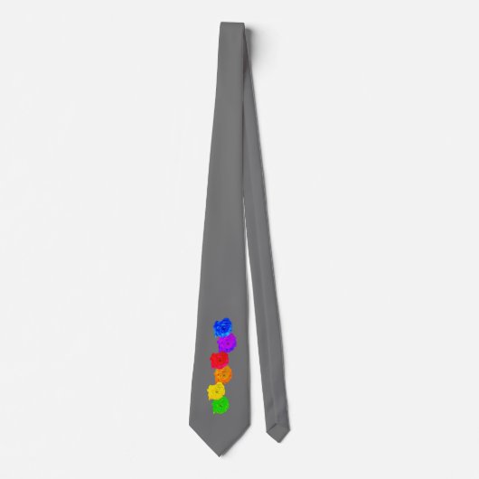 Rainbow Rozen Soft Deep Grey Stropdas (Voorkant)