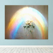 Rainbow-Rozen van Heaven By Lindsey Roos Putnam Canvas Afdruk (Insitu (Houten vloer))