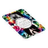 Rainbow Rozen Zwart & Wit Bloemen Bewaar de Datum Magneet (Rechterzijde)