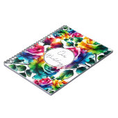 Rainbow Rozen Zwart & Wit Bloemen Huwelijk Notitieboek (Linkerzijde)
