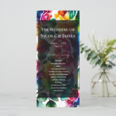 Rainbow Rozen Zwart & Wit Bloemen Trouwprogramma Programmakaart (Staand voorkant)