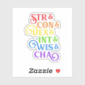 Rainbow RPG Stats Tafelblad Sticker (Vel)