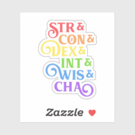 Rainbow RPG Stats Tafelblad Sticker