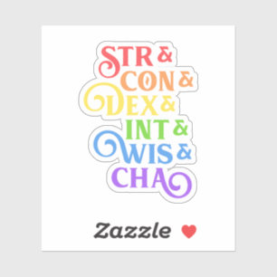 Rainbow RPG Stats Tafelblad Sticker