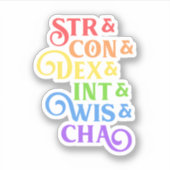 Rainbow RPG Stats Tafelblad Sticker (Voorkant)