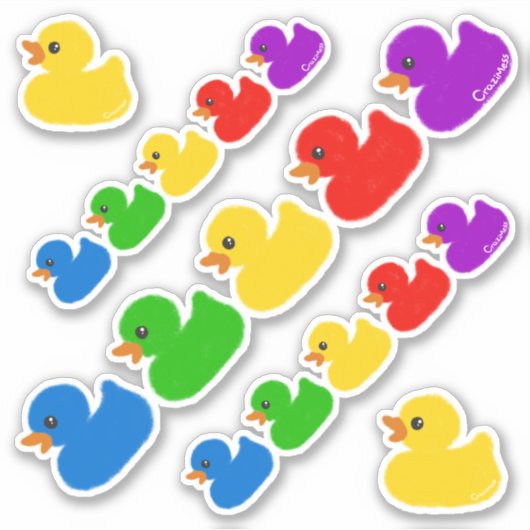 Rainbow Rubber Ducks Sticker (Voorkant)