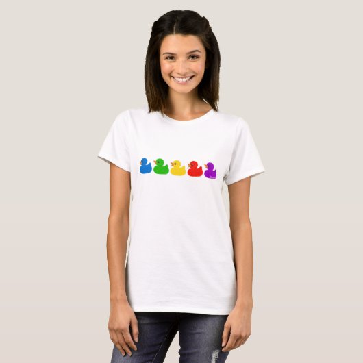 Rainbow Rubber Ducks T-shirt (Voorkant volledig)