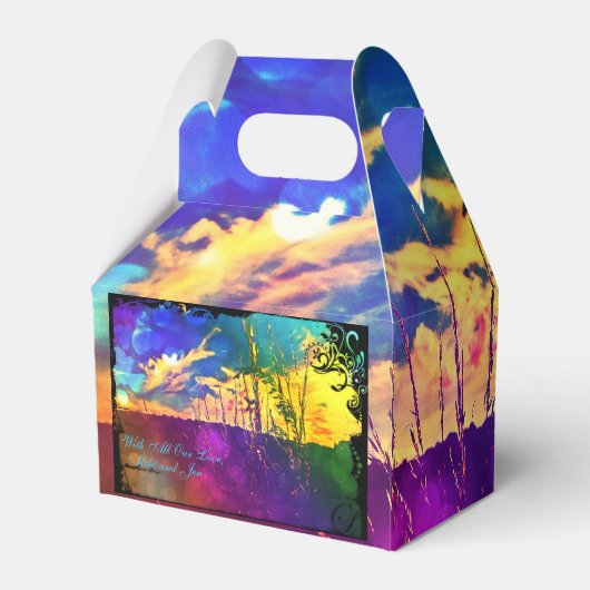 Rainbow Rural Landscape Favor Box *Personalize* Bedankdoosjes (Achterkant)