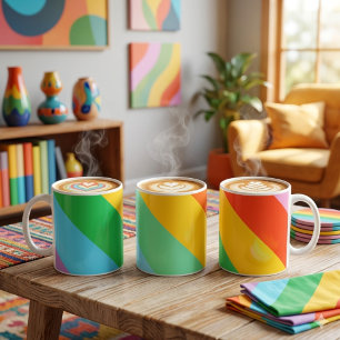 Rainbow Rush Diagonaal Pride Strepen Klassieke M Koffiemok