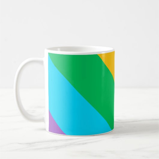Rainbow Rush | Diagonal Pride Stripes Classic Mok (Links)