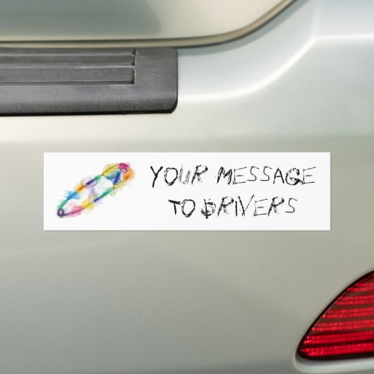 Rainbow Safety Pin Bumpersticker (Op auto)