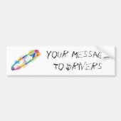 Rainbow Safety Pin Bumpersticker (Voorkant)