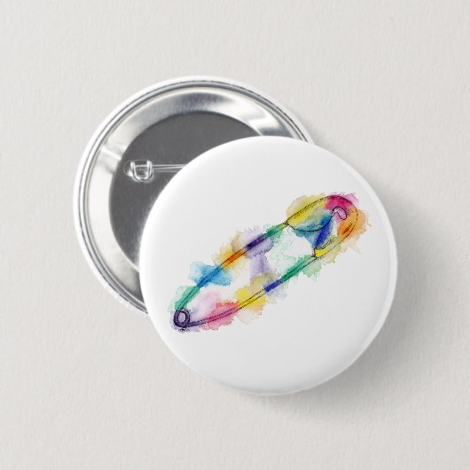 Rainbow Safety Pin Button (Voorkant /achterkant)