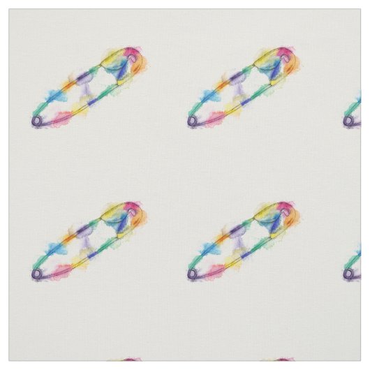 Rainbow Safety Pin Fabric Stof (Swatch)