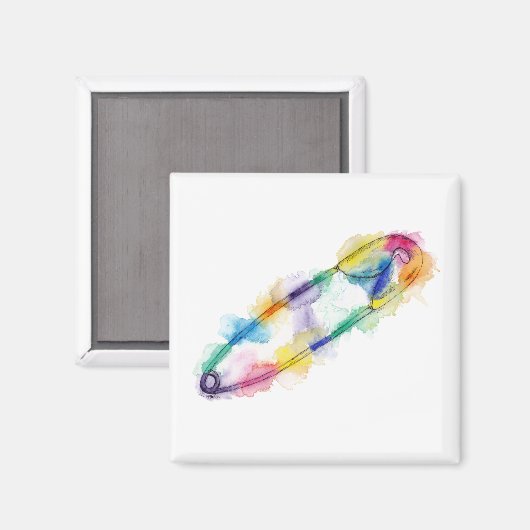 Rainbow Safety Pin Magnet (Voorkant / Achterkant)