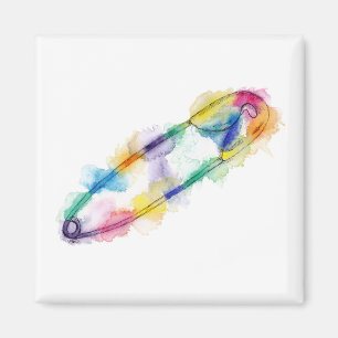 Rainbow Safety Pin Magnet