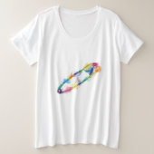 Rainbow Safety Pin Plus Size T-Shirt (Design voorkant)