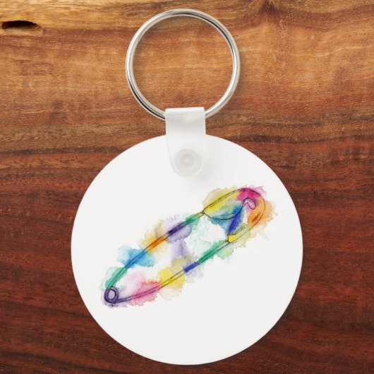 Rainbow Safety Pin Sleutelhanger (Achterkant)