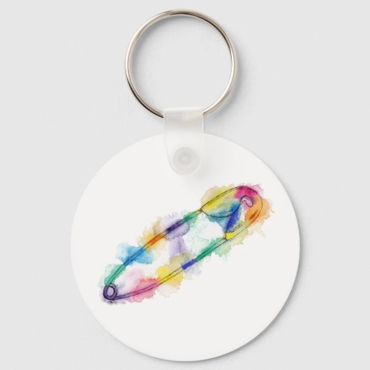 Rainbow Safety Pin Sleutelhanger (Achterkant)