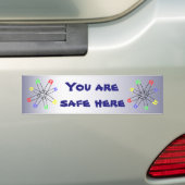 Rainbow Safety Pin Solidarity Blue Yellow Green Bumpersticker (Op auto)