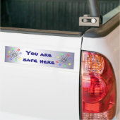 Rainbow Safety Pin Solidarity Blue Yellow Green Bumpersticker (Op Truck)