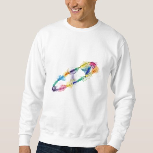 Rainbow Safety Pin Sweatshirt (Voorkant)