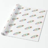 Rainbow Safety Pin Wrapping Paper Cadeaupapier (Uitgerold)