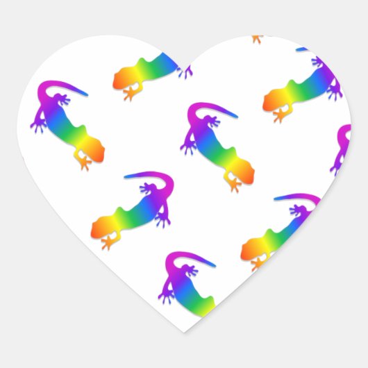 Rainbow Salamander Hart Sticker (Voorkant)