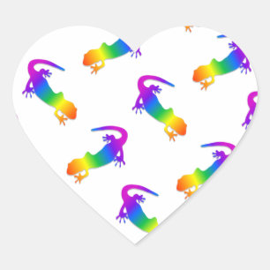 Rainbow Salamander Hart Sticker