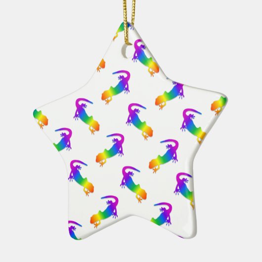 Rainbow Salamander Keramisch Ornament (Links)
