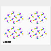 Rainbow Salamander Ovale Sticker (Vel)