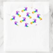 Rainbow Salamander Ovale Sticker (Tas)