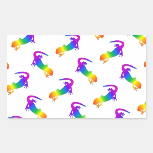 Rainbow Salamander Rechthoekige Sticker (Voorkant)