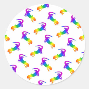 Rainbow Salamander Ronde Sticker