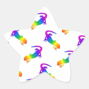 Rainbow Salamander Ster Sticker