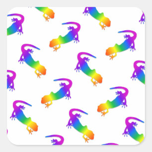 Rainbow Salamander Vierkante Sticker