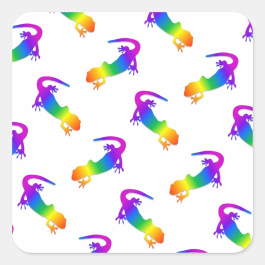 Rainbow Salamander Vierkante Sticker (Voorkant)
