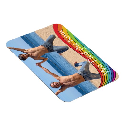 Rainbow Same Gender Photo Wedding Announding Magneet (Rechterzijde)