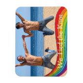 Rainbow Same Gender Photo Wedding Announding Magneet (Verticaal)
