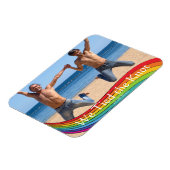 Rainbow Same Gender Photo Wedding Announding Magneet (Linkerzijde)