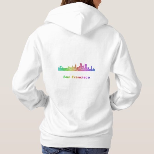 Rainbow San Francisco skyline Hoodie (Achterkant)