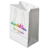Rainbow San Francisco skyline Medium Cadeauzakje (Achterkant Gekanteld)