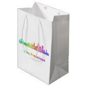 Rainbow San Francisco skyline Medium Cadeauzakje (Voorkant Gekanteld)