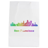 Rainbow San Francisco skyline Medium Cadeauzakje (Achterkant)