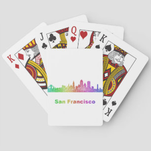 Rainbow San Francisco skyline Pokerkaarten