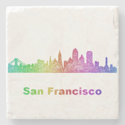Rainbow San Francisco skyline Stenen Onderzetter (Voorkant)